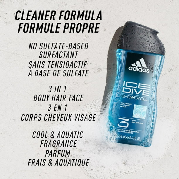 Adidas Ice Dive 3 in 1 Body, Hair , Face Shower Gel, 250ml