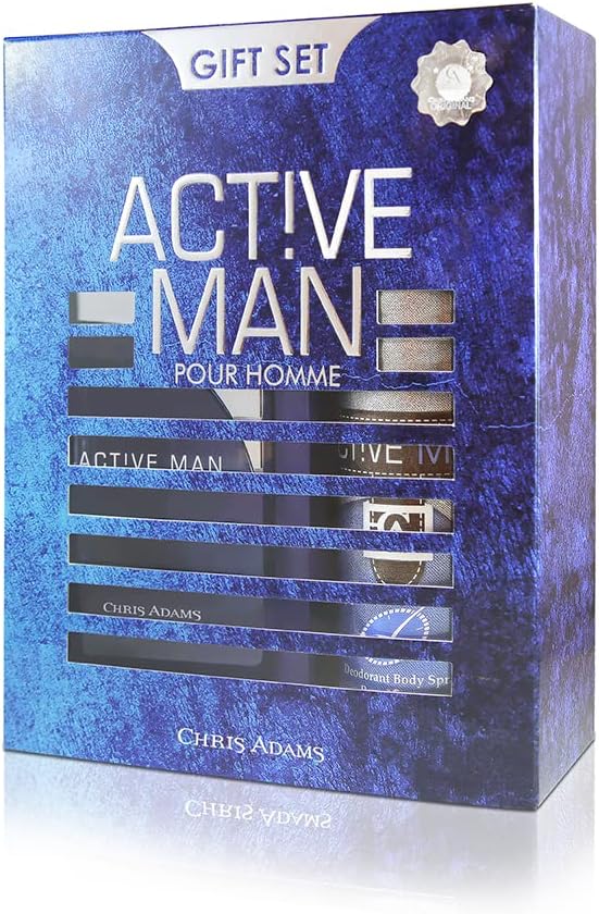 Active Man Gift Set by Chris Adams (100ml Eau de Parfum + Deodorant 200ml)