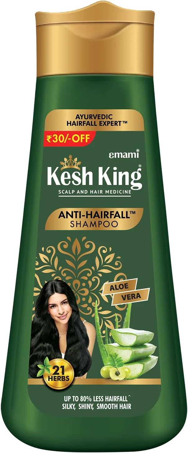Kesh King Scalp & Hair Medicine Anti-Hairfall Shampoo with Aloe Vera & 21 Ayurvedic Herbs – 200ml