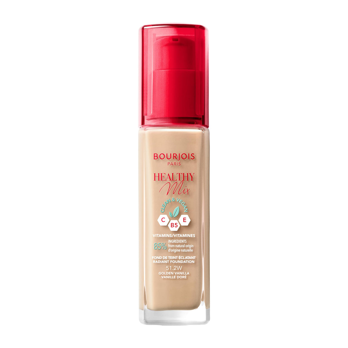 Bourjois Healthy Mix Clean Foundation - 51.2W Golden Vanilla - 30ml