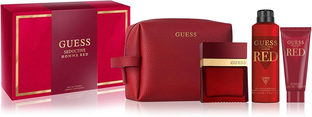 Guess Seductive Red Homme Gift Set for Men - EDT - Gift set (100ml + Deo + Shower gel + Pouche)