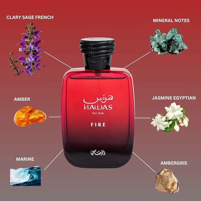 Hawas Fire for Men by Rasasi - Eau de Parfum - 100ml