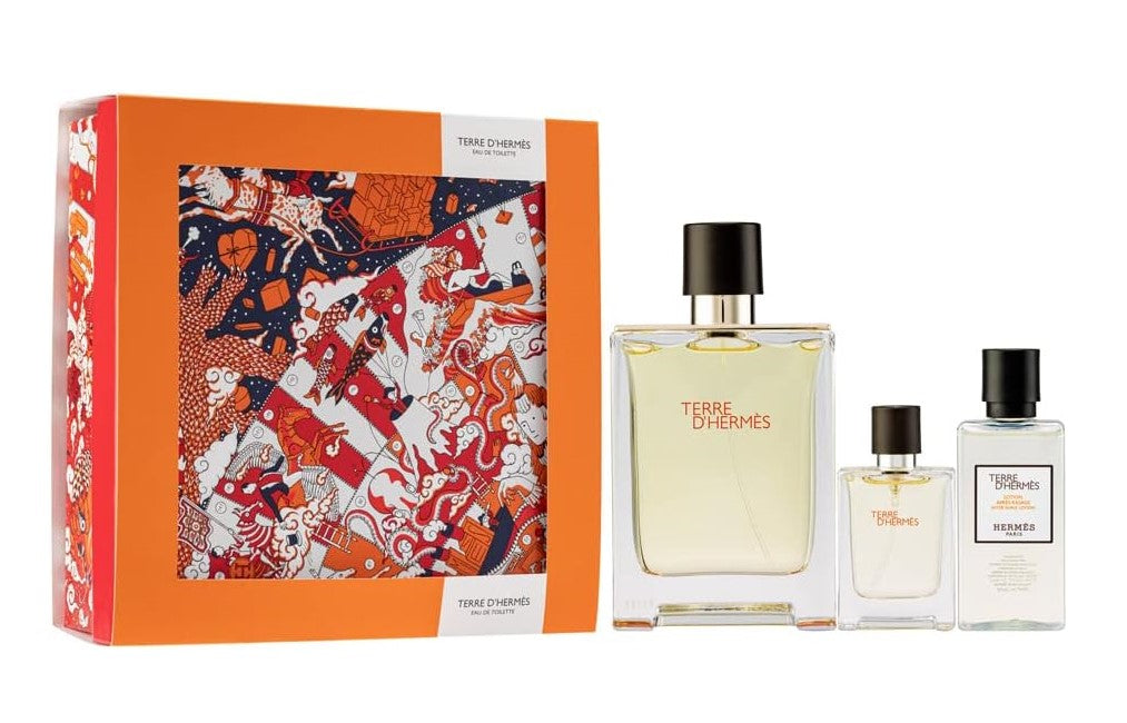 Terre D'hermes Parfum Gift Set - Pure Parfum 75ml, 12.5ml,,After Shave Lotion 40ml