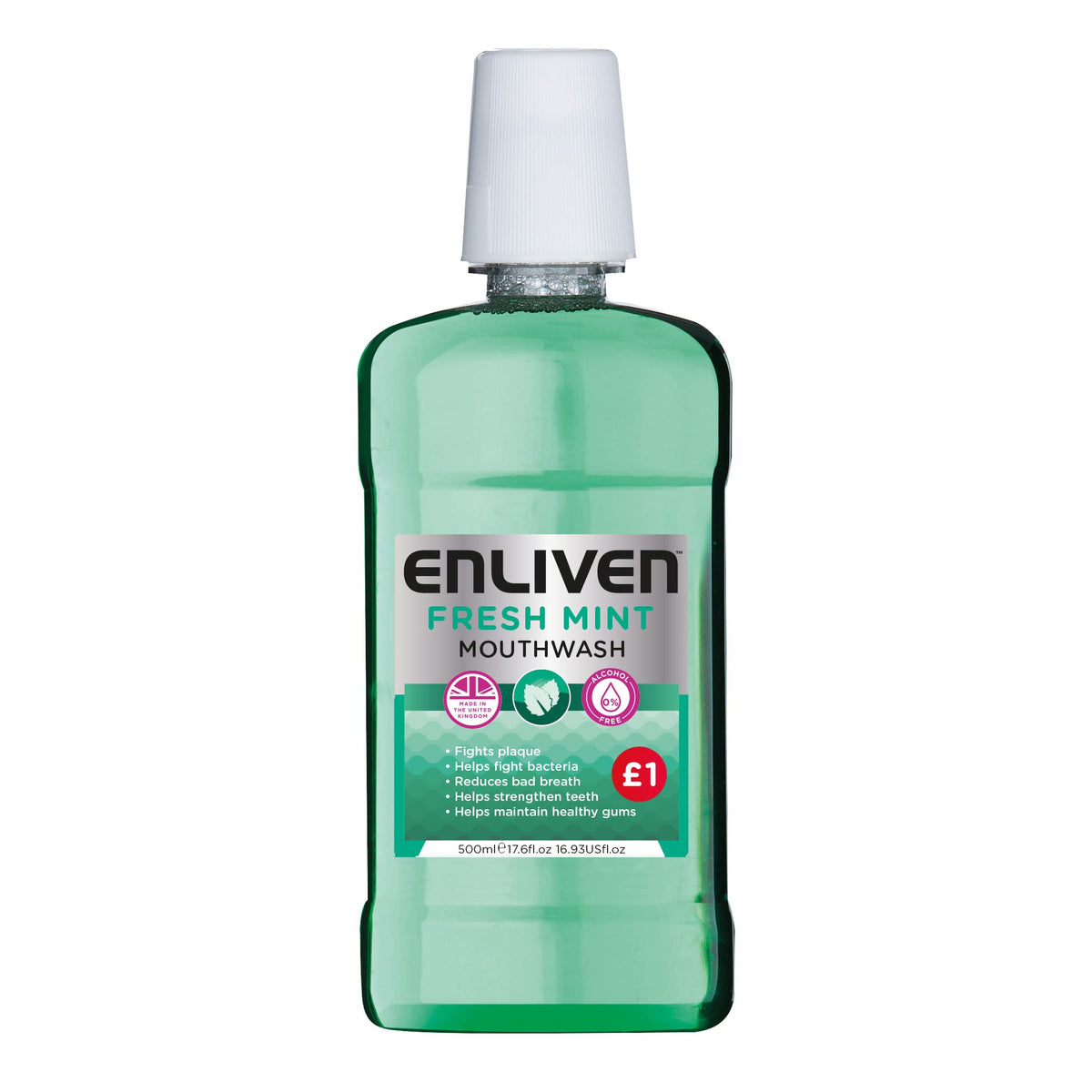 Enliven Fresh Mint Mouthwash - 500 ml