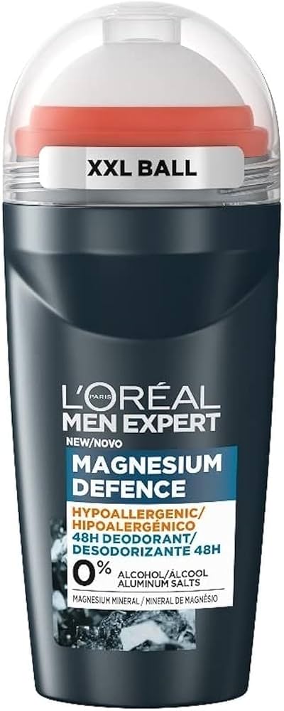 L'oreal XXL Ball Magnesium Defence 48H Deodorant Roll on 0% Alcohol/Aluminium Salts - 50ml