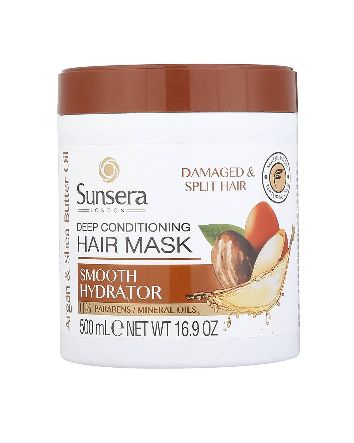 Sunsera Deep Conditioning Hair Mask with Argan & Shea Butter Oil for Damaged & Split Hair -500 ml