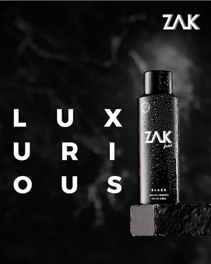Zak Black Perfume Spray for Men - Eau De Toilette- 175ml