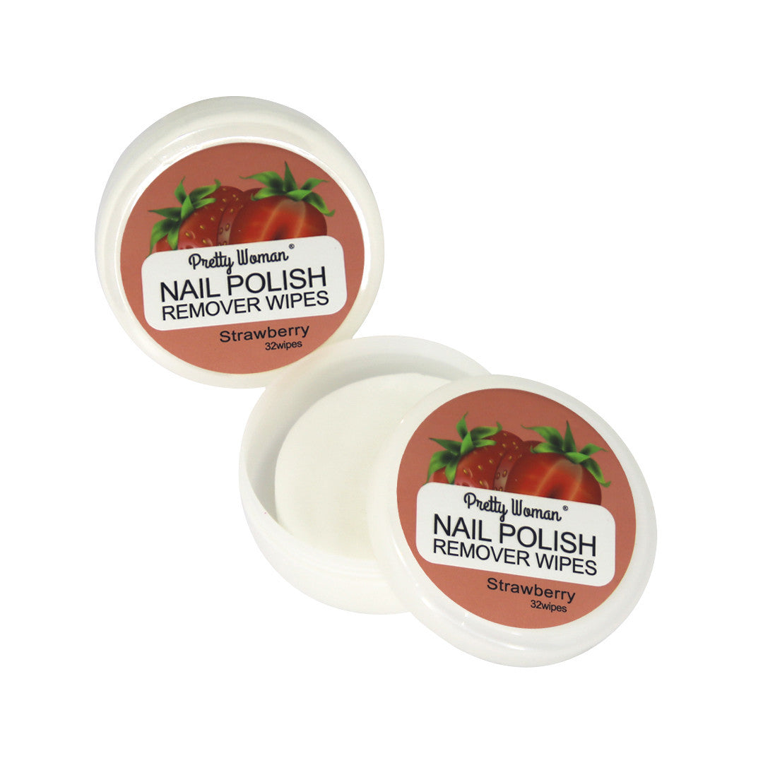 Pretty Woman Strawberry Nail Polish Remover Wipes – 32 Wipes