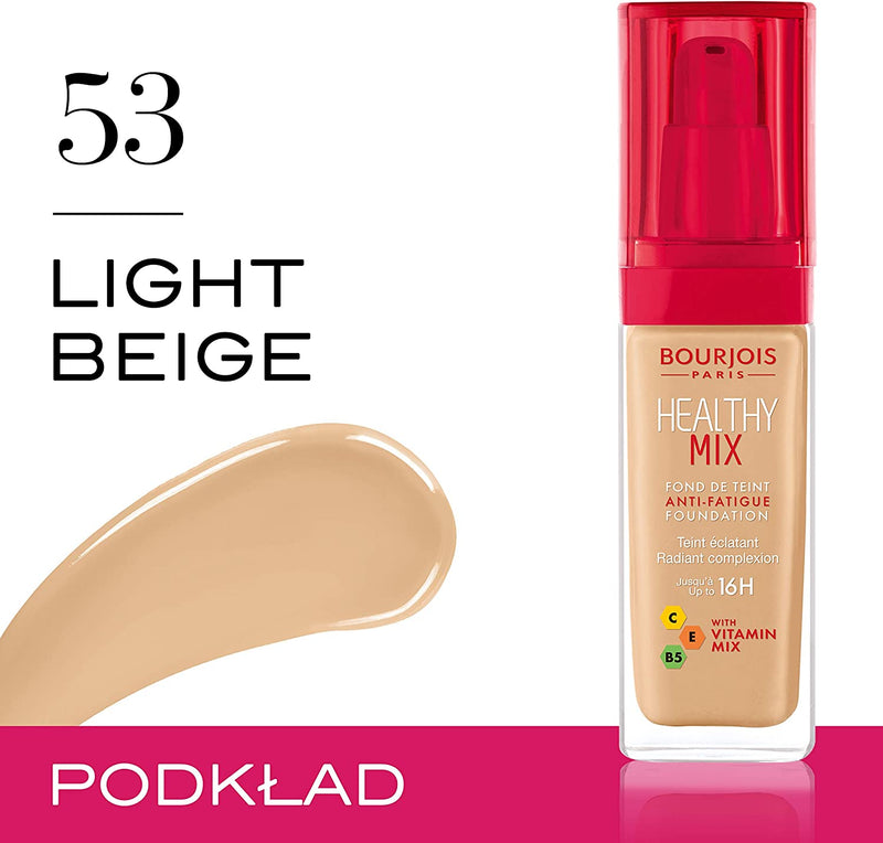 Bourjois Healthy Mix Anti Fatigue Foundation - 30 ml, 53 Light Beige