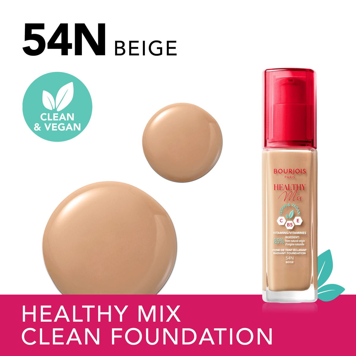 Bourjois Healthy Mix Foundation - 54 N Beige - 30ml