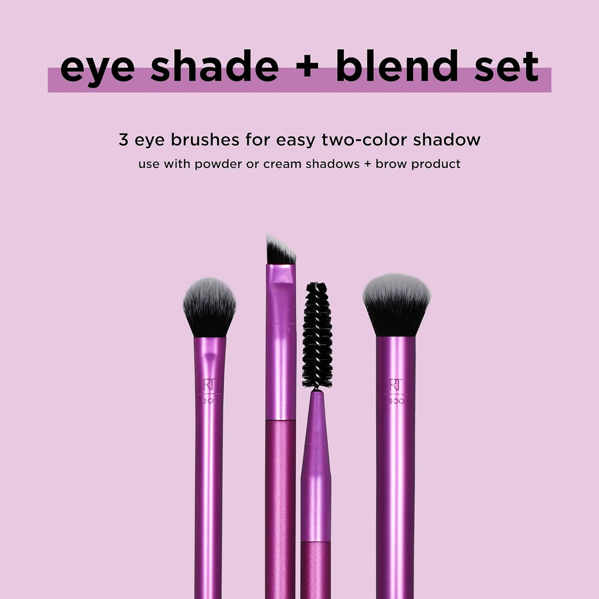 Real Techniques Eye Shade & Blend Makeup Brush Trio, For Eyeshadow & Liner, Makeup Tools