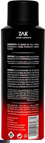 Zak Fierce Perfume Spray for Men - Eau De Toilette- 175ml