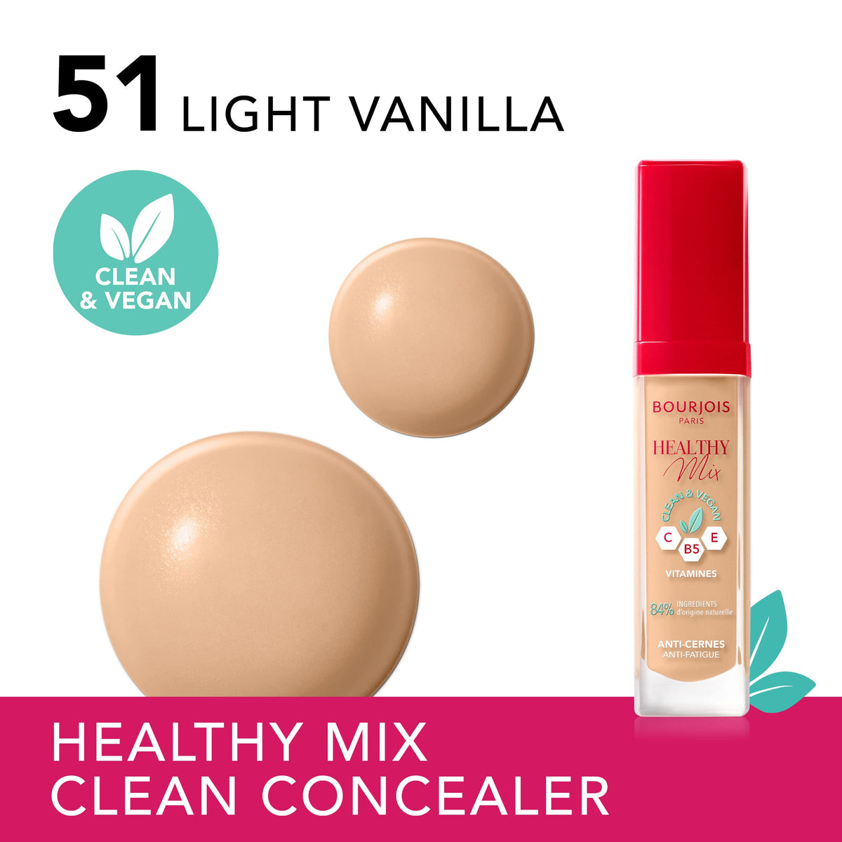 Bourjois Healthy Mix Clean & Vegan Concealer - 51 Light Vanilla Vanilla Clair