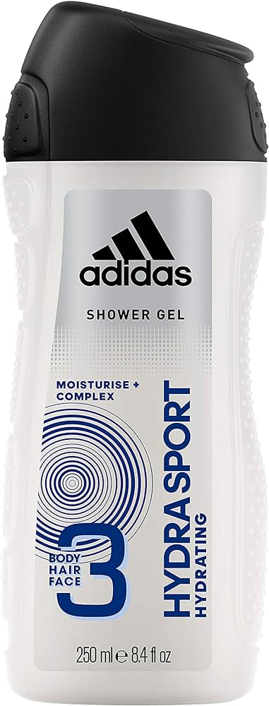 Adidas Hydra Sport Shower Gel for Men, 3 in 1 Body , Hair , Face - 250ml