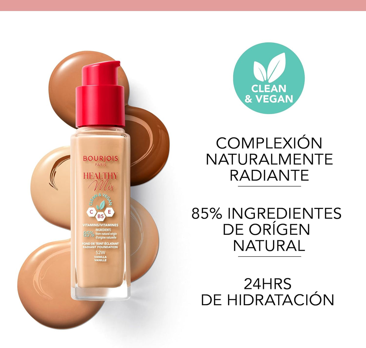 Bourjois Healthy Mix Clean Foundation - 51.2W Golden Vanilla - 30ml