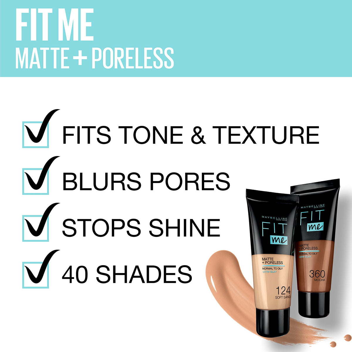 Maybelline New York Fit Me Matte & Poreless Foundation - Shade 104