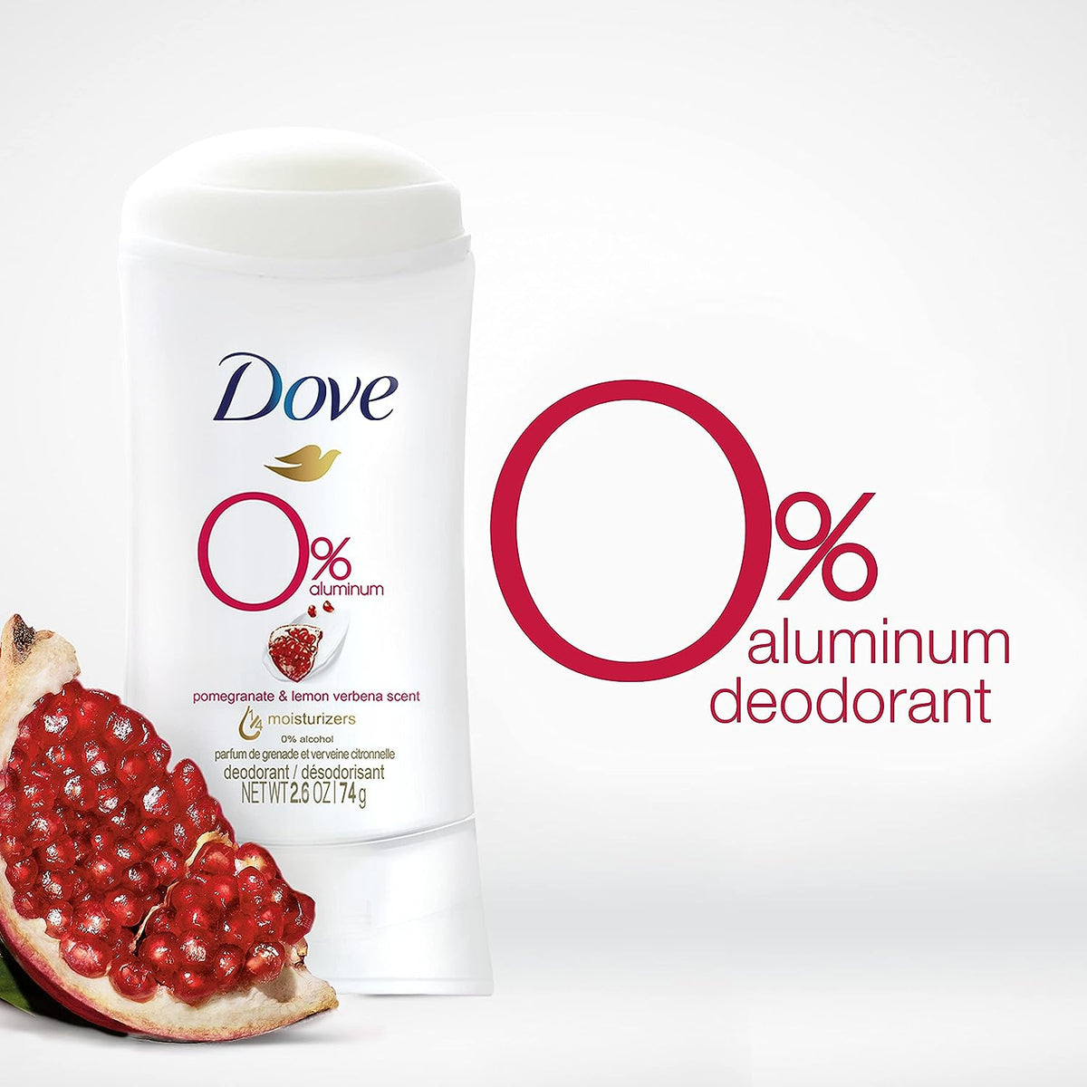 Dove 0% Aluminum Free Deodorant Pormegranate&Lemon Verbena Scent-74gm