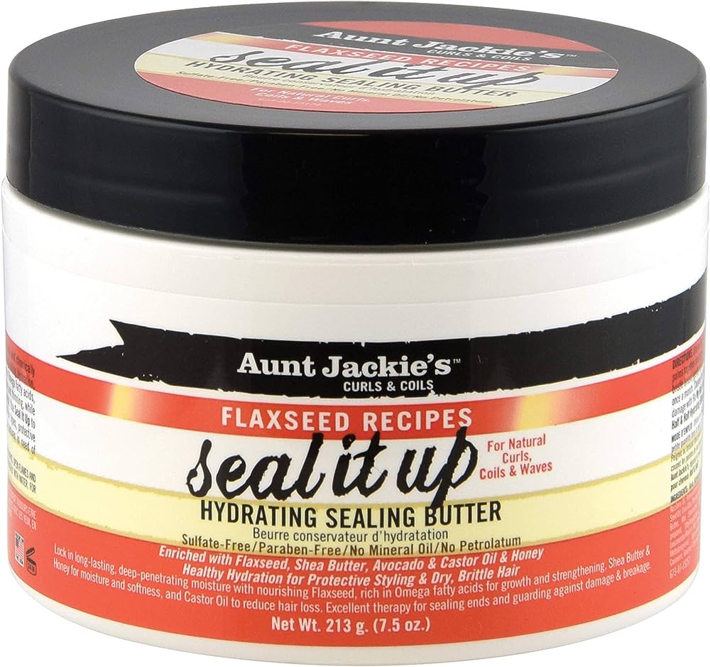 Aunt Jackie's Curls & Coils Flaxseed Recipe Seal,Hydrating Sealing Butter -213gm