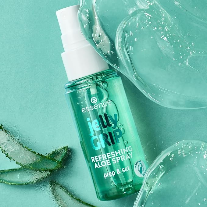 Essence Jelly Grip Refreshing Aloe Face Spray – 3-in-1 Hydrating Mist & Makeup Fixer for Women, 50ml