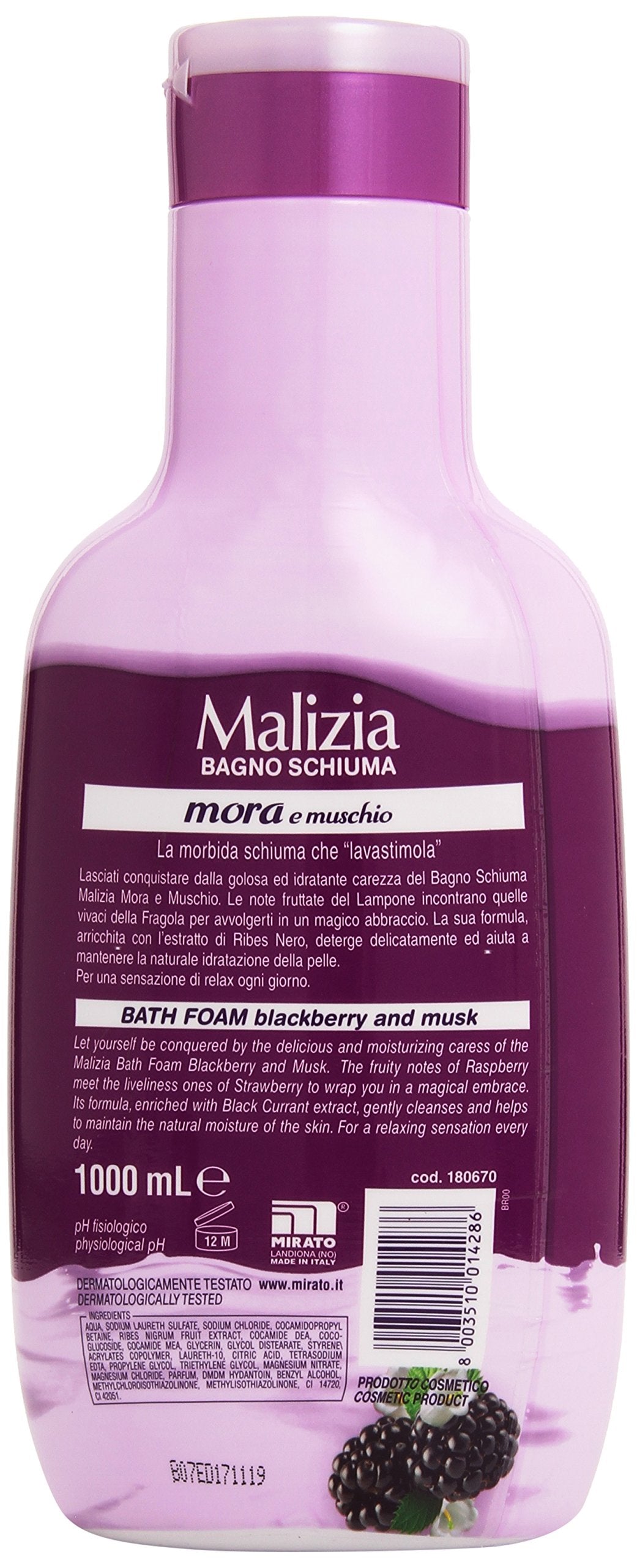 Malizia Bath-Foam - Blackberry and Musk - 1000ml