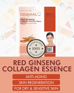 Red Ginseng Collagen Face Mask Anti Aging for Dry & Sensitive Skin by Dermal (23g) - Made in Korea (1 Pc)