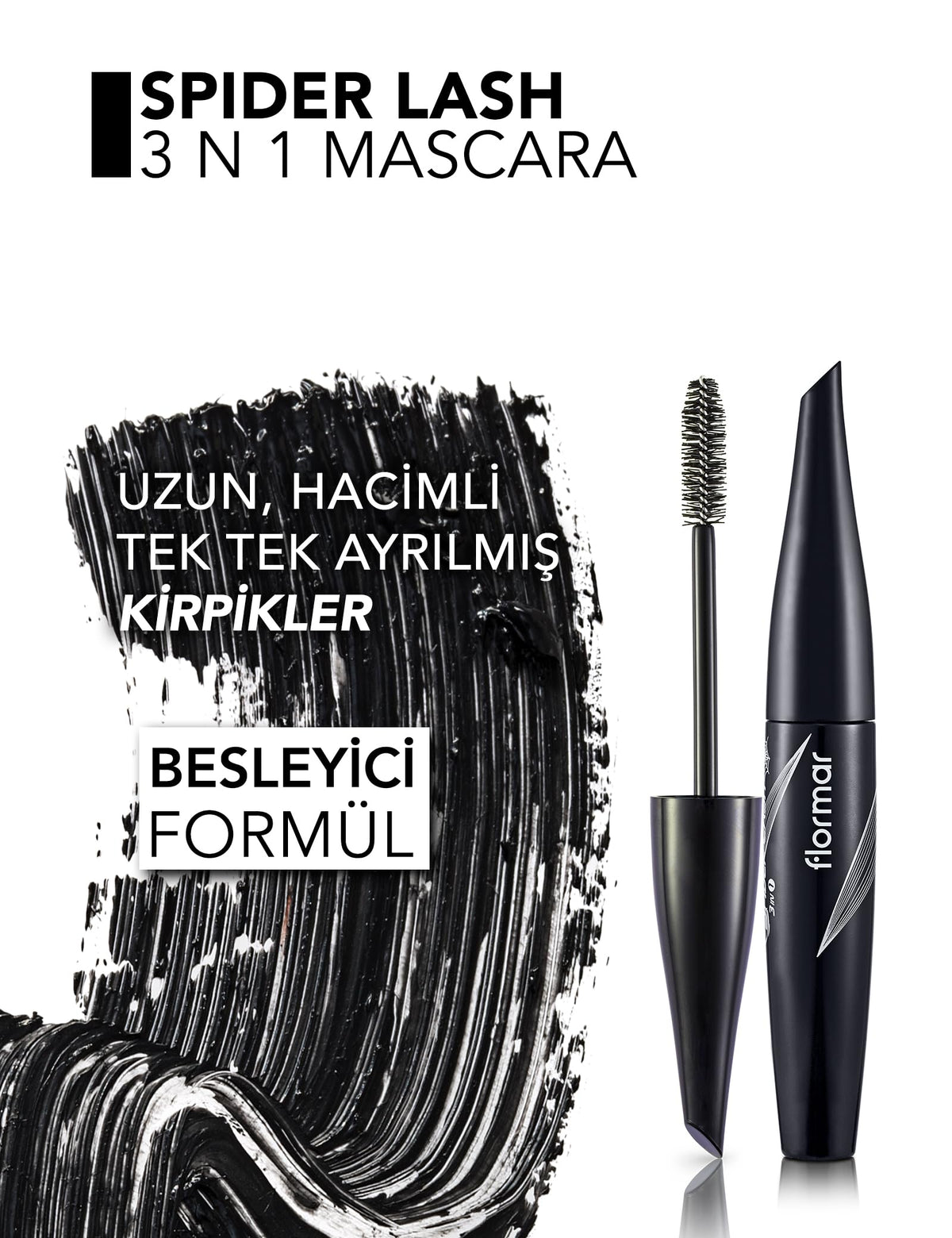 Flormar Spider Lash Mascara 3in1 - Black