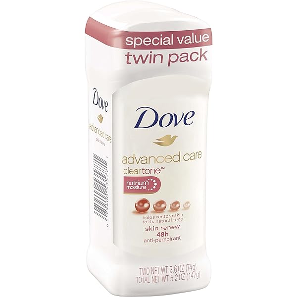 Dove Advanced Care Antiperspirant Deodorant, Clear Tone Skin Renew -Twin Pack
