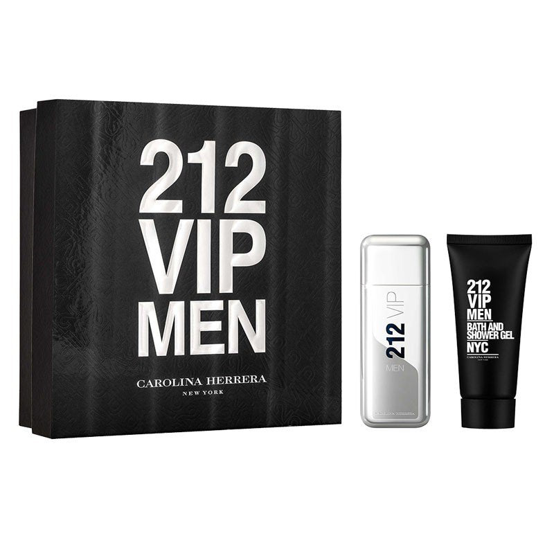 Carolina Herrera 212 Vip For Men Gift Set -100ml Edt Spray, 100ml Bath And Shower Gel