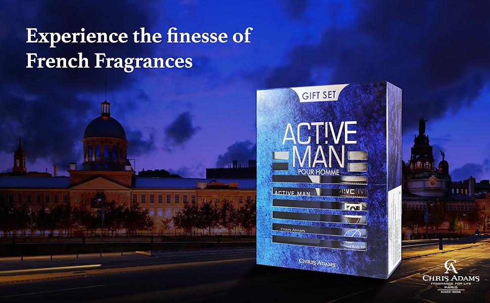 Active Man Gift Set by Chris Adams - Eau de Parfum - (100ml EDP + Deodorant 200ml)