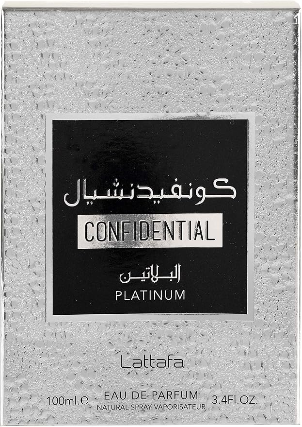 Confidential Platinum by Lattafa for Men - Eau de Parfum - 100ml