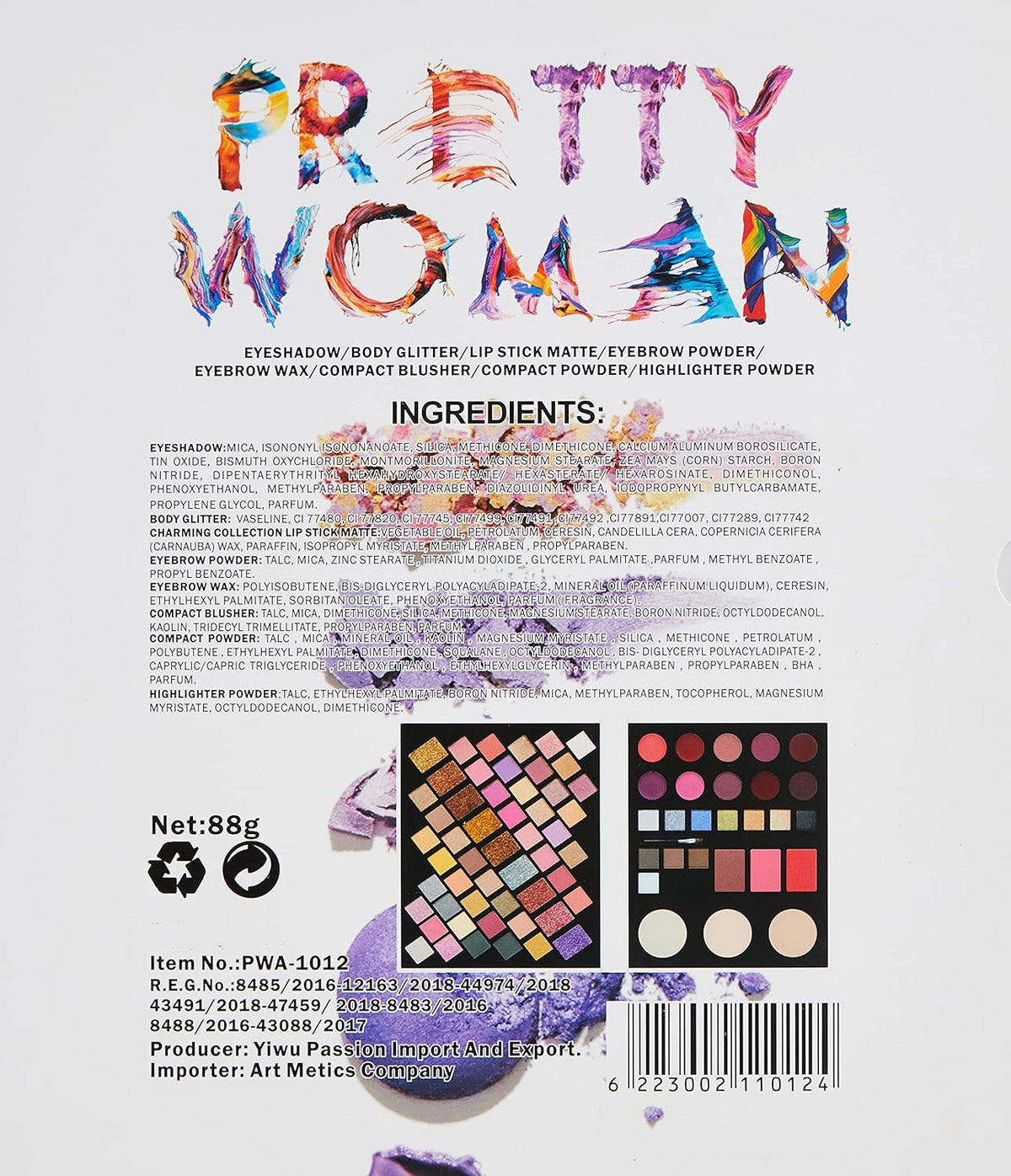 Pretty Woman Makeup Palette Item No :1012