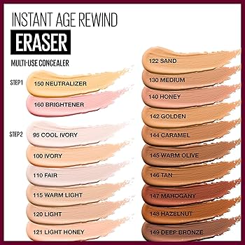 Maybelline Instant Age Rewind Eraser Dark Circles Treatment Multi-Use Concealer – 115 Warm Light (Packaging May Vary)