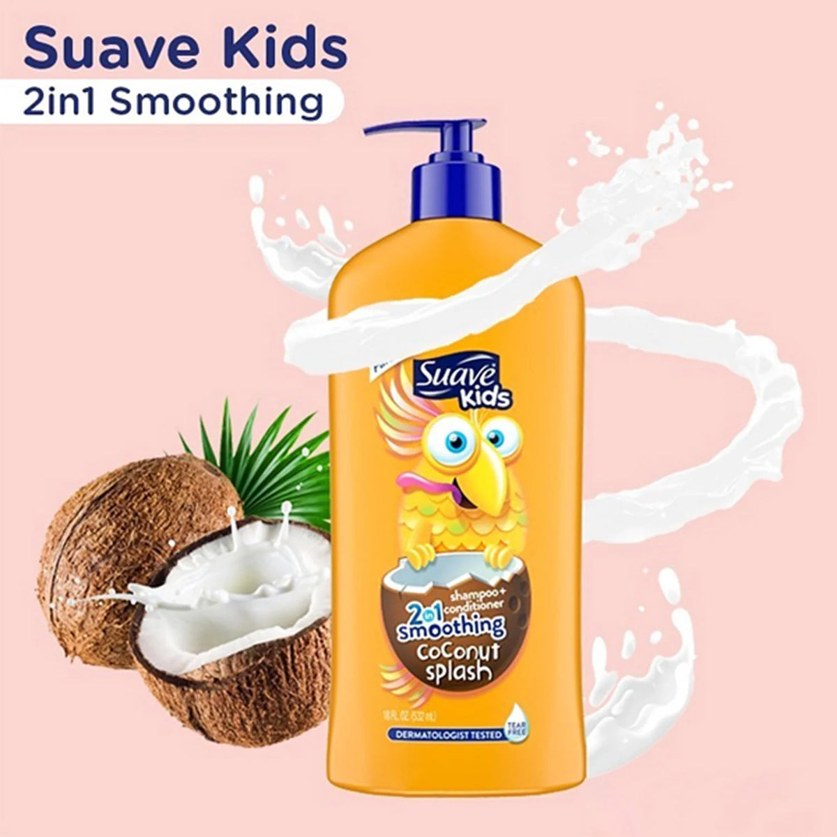 Suave Kids 2In1 Shampoo & Conditioner Smoothing Coconut Splash -532ml