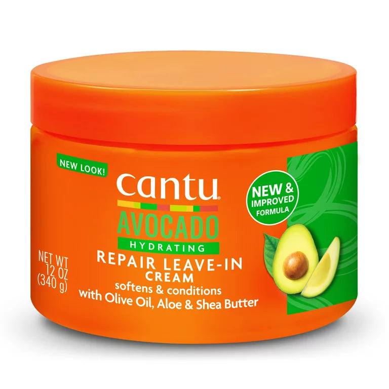 Cantu Avocado Hydrating Leave-in Conditioning Cream with Olive Oil, Aloe,&Shea Butter