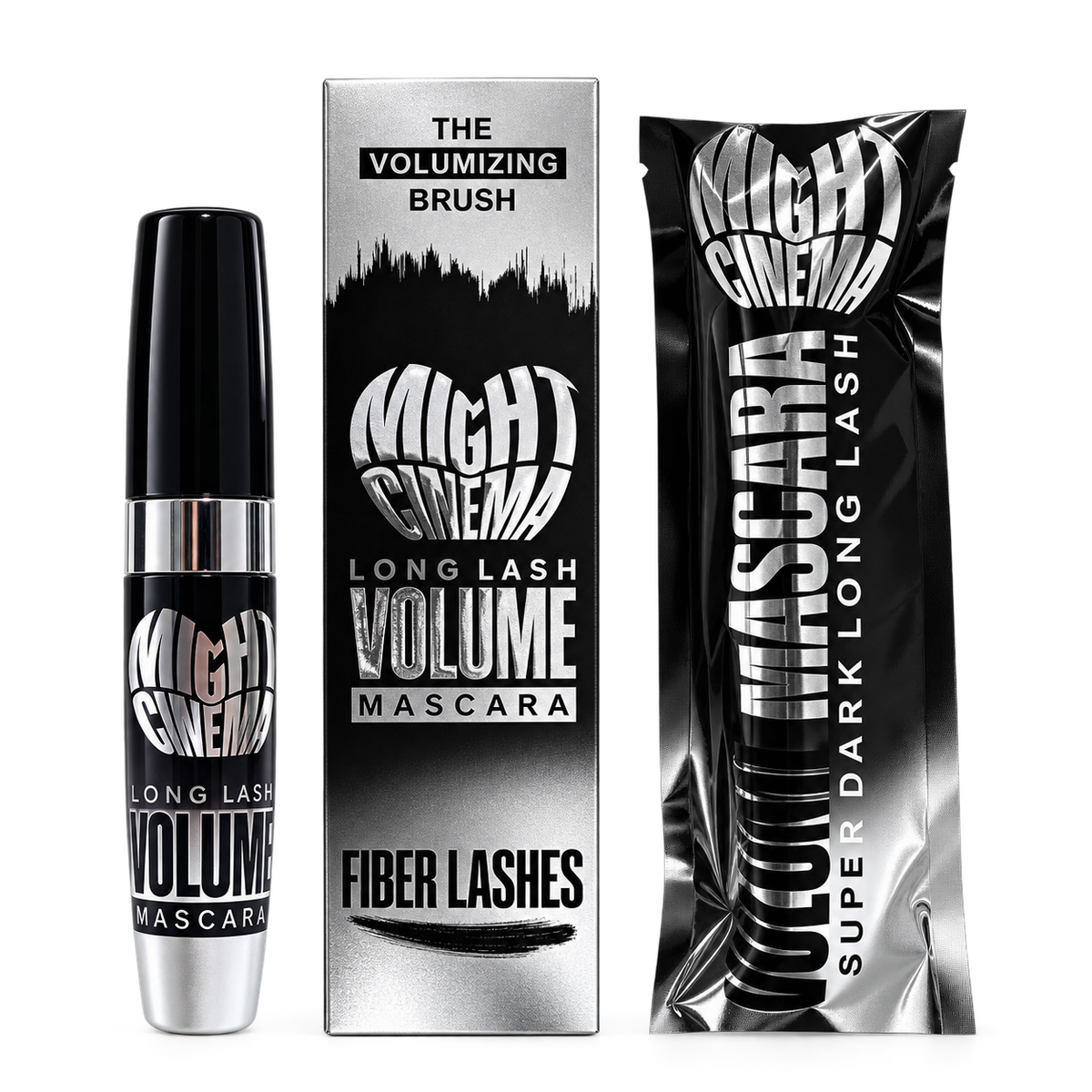 Might Cinema Long Lash Volume Fiber Lashes Mascara - Black