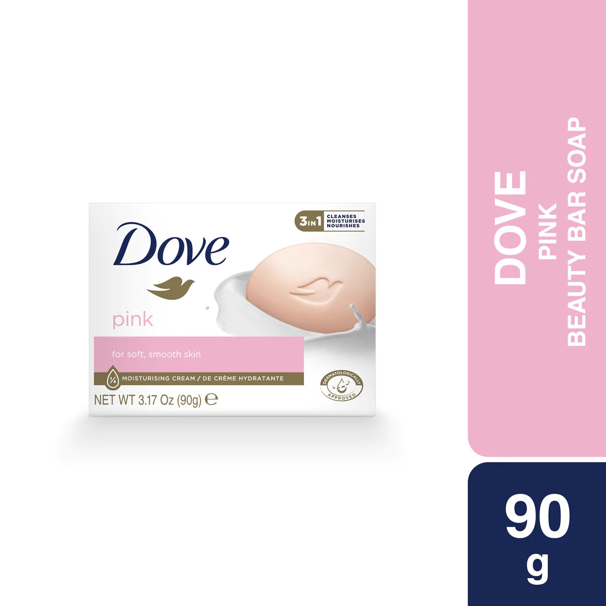 Dove Pink Moisturising Cream Bar, For Soft/Smooth Skin - 90g