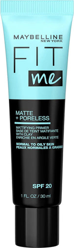 Maybelline New York Fit Me Matte + Poreless Mattifying Face Primer Makeup With Sunscreen, Broad Spectrum SPF 20, Clear