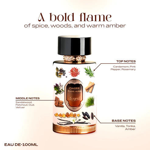 Ombre Flame Aura Sapil for Unisex - Eau De Parfum - 100ml