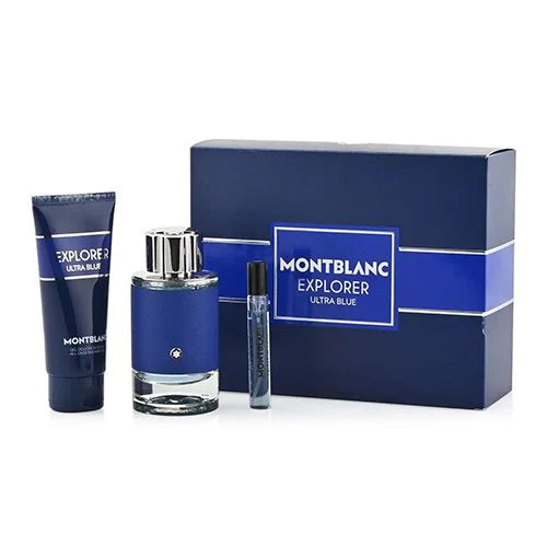 Mont Blanc Explorer Ultra Blue Gift Set for Men - Eau De Parfum - 3Pieces