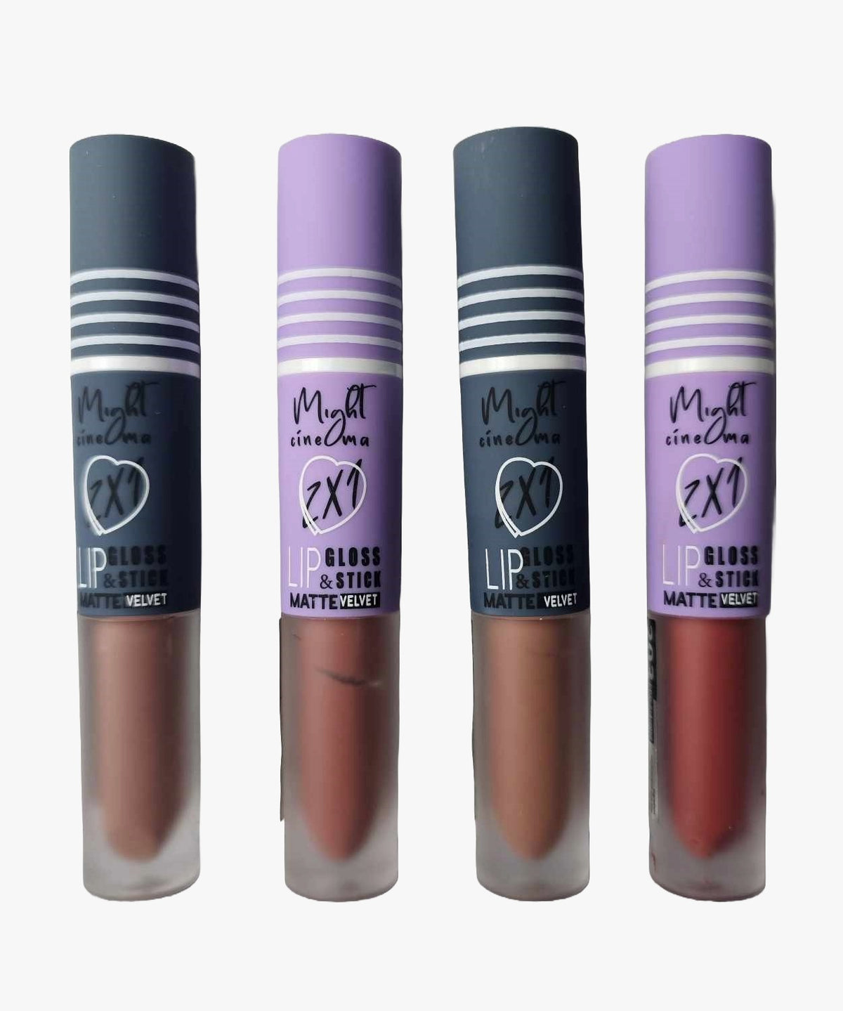 Might Cinema 2X1 Lip Gloss & Lip Stick Matte Velvet 4 Colors -SET : B