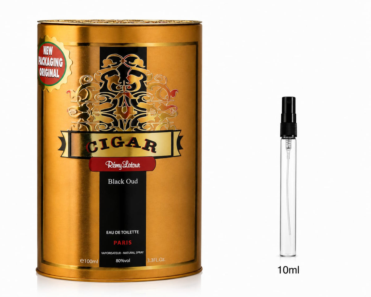 Remy Latour Cigar Black Oud for Men - Eau de Toilette - 10ml (Decant) (1Pc)