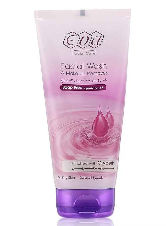 Eva Cosmetics Facial Wash & Makeup Remover with Glycerin for Dry Skin - 150ml
