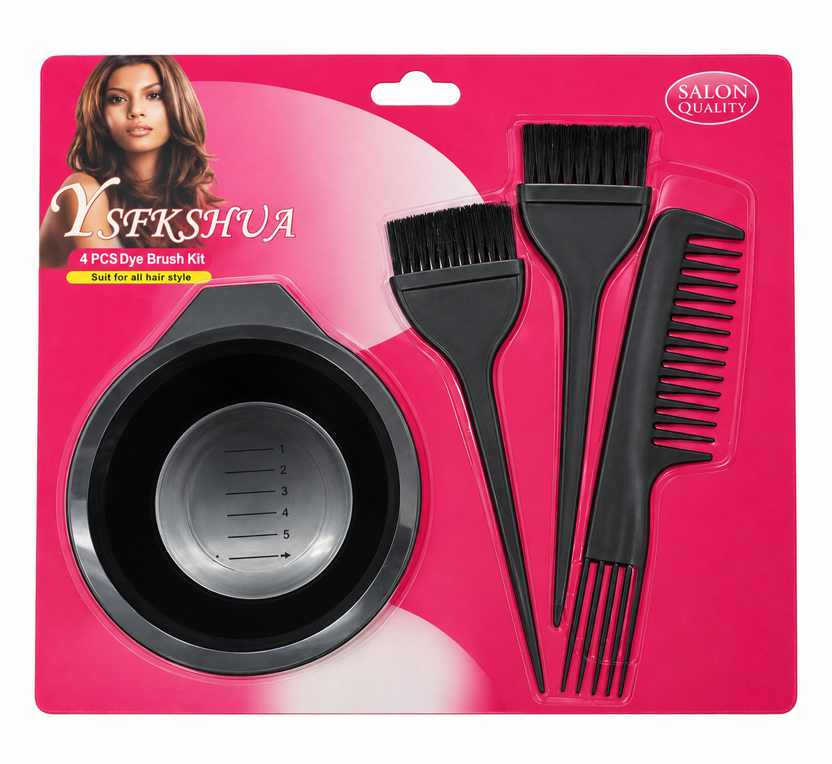 Ysfkshua Professional Hair Dye & Coloring Kit – 4 in 1 - 4Pcs