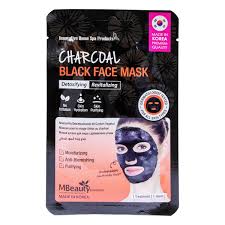 Charcoal Black Face Mask – Purifying & Revitalizing Sheet Mask, Deep Cleansing, Anti-Blemish, Moisturizing Treatment, Dermatologist Tested, Made in Korea