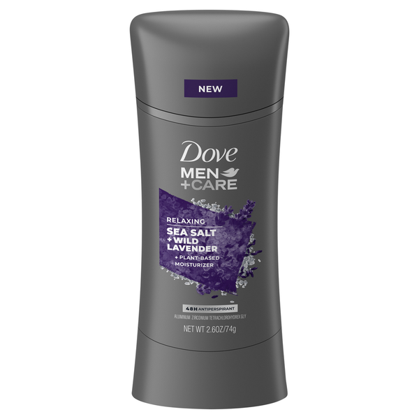 Dove Men+Care Antiperspirant, Relaxing, Sea Salt + Wild Lavender Deodorant Stick,74gm