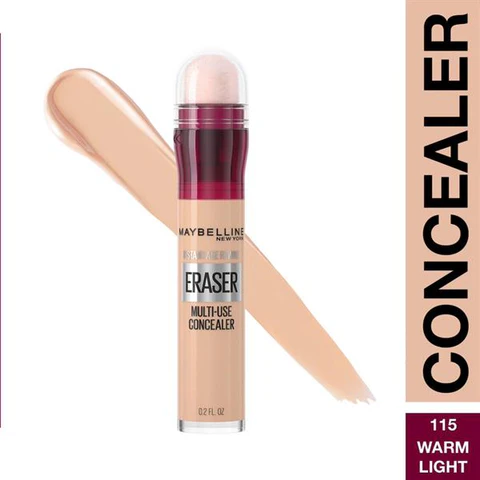 Maybelline Instant Age Rewind Eraser Dark Circles Treatment Multi-Use Concealer – 115 Warm Light (Packaging May Vary)