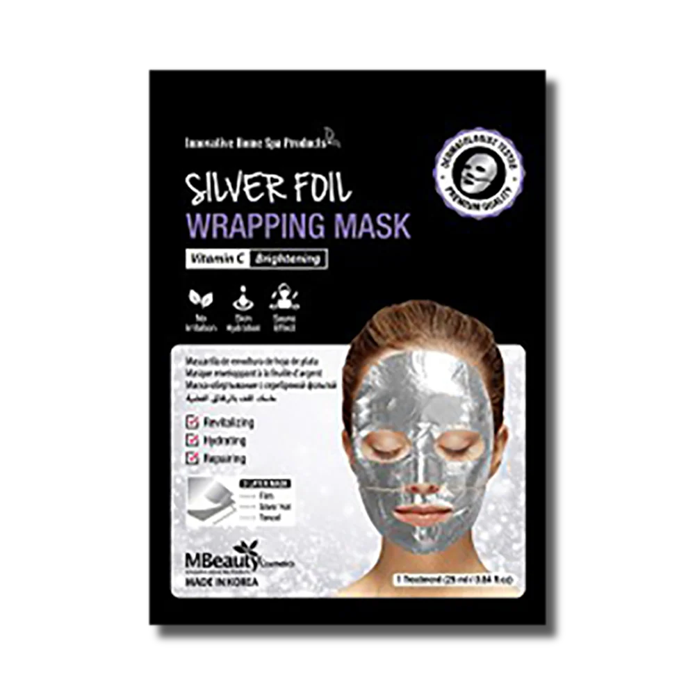 Silver Foil Wrapping Face Mask with Vitamin C - Brightening, Deep Hydration, Skin Repair & Revitalizing Treatment, Dermatologist Tested, Made in Korea