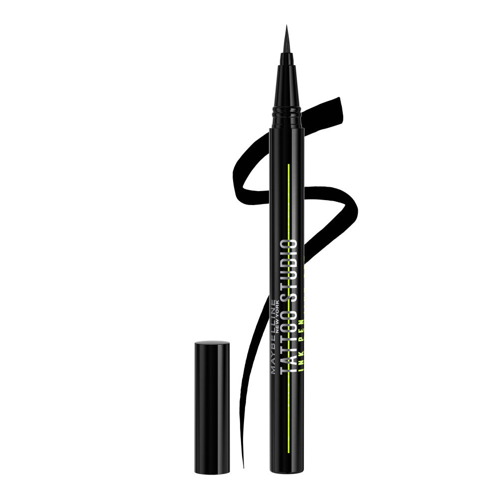 Maybelline Tattoo Studio Ink Pen Eyeliner, Waterproof & Smudge Resistant Liner, Up to 24 Hours Eye Makeup Wear, Jet Black,