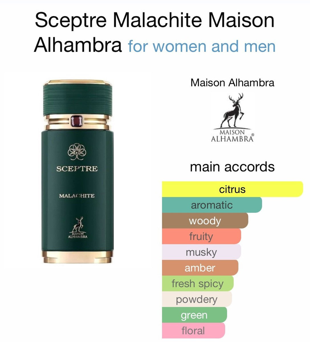 Sceptre Malachite by Maison Alhambra for Unisex - Eau de Parfum - 100ml