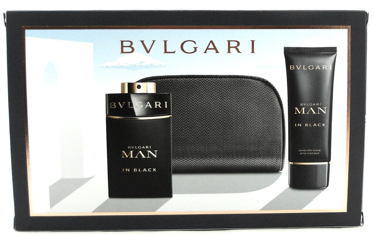 Bvlgari Man in Black Gift Set Parfum 100 ml + Aftershave Balm 100 ml + Pouche